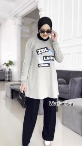 Tunik Wanita Lengan Panjang Zana Tunik Kaos Katun Combed 24s S M L XL XXL 3XL Baju Atasan Jumbo COD