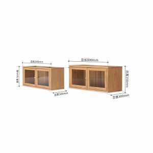 YUANSHI YUANSU | Solid Wood Glass-Door Full Wall Tall Bookcase Display Cabinet