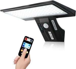 Ecily Đèn năng lượng mặt trời ngoài trời 90 Led mạnh Spotlight với cảm biến chuyển động IP65 với 4 chế độ thông minh cho sân vườn