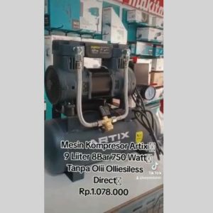 Kompresor Angin 1 HP 9 Liter Oilless Artix OA1009SS Compressor OA 1009 SS Oilles Silent Tanpa Oli ARTIX