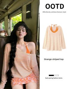 ZUKUN | UV Protection Loose Stripe T-Shirt