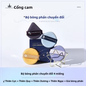 Ultra Soft Velvet Makeup Sponge AMORTALS Eggplant Starlight Air Cushion Chuyên Dụng Cho Kem Nền Dạng Lỏng