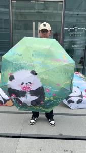 Panda Cartoon Pattern Manual Folding Umbrella