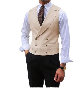 Fashion Solid Vests for Men Casual Style Sleeveless Male Fashion Waistcoat 1 Piece Slim Fit Beach Prom Party Suits Vest