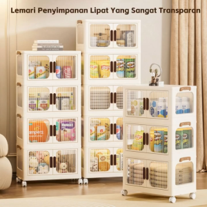 KitchenZ Lemari Susun Plastik Besar Lemari Penyimpanan Plastik Rak Lemari Penyimpanan Dapur Rak Dapur Lemari Pakaian Kamar Tidur Anti Debu