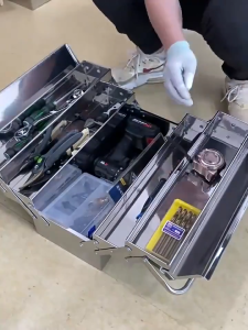 Stainless Steel Toolbox Storage Multi-Layer Folding Car Electrician Storage Large Folding Suitcase Portable Storage