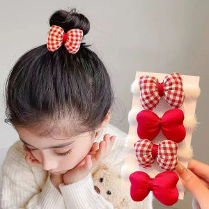 Red Bow Plush Children Hair Tie Cute Girl Bun Ponytail Elastic Towel Hair Rope Sweet Hair Accessories Headdress