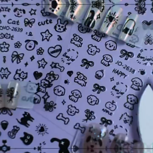 Cat Stickers Nail Stickers Cat Back Adhesive Nail Stickers Small cat decoration stickers