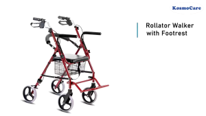 Senior walking aid shopping cart with footrest Walking aid multi-functional four-wheel shopping cart
