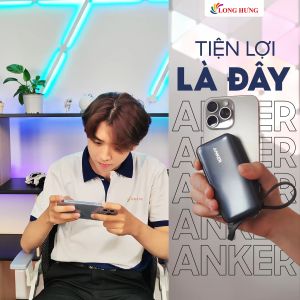 Sạc dự phòng Anker Nano Power Bank 1USB 1Type-C 30W 10000 mAh A1259 - Hàng chính hãng - Thiết kế sang trọng trang bị 2 cổng sạc và tích hợp dây sạc tiện lợi công suất 30W