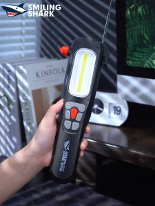 Smiling shark YJD291 LED Flashlight 6Mode Multi Function Emergency Light USB Rechargeable Work Light Outdoors Waterproof Red Blue Light Warning Light Work Camp Light