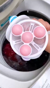 5Pcs Washing Machine Mesh Filter Bag for Lint and Hair Removal Washing Machine Hair Filter Cleaning Mesh Bag Floating Pet Hair Lint Mesh Remover Pouch Catcher FilterMesh Cleaning Balls Bag Laundry