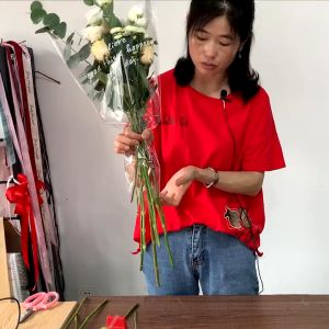 UMI 100pcs Opp Transparant DIY Large Flower Rose Baby Breath Bouquet Packaging Florist Wrapping Plastic Bag Pembalut Bunga