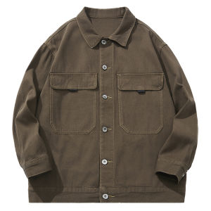 Loose Fit Oversized Retro American Style Black Denim Jacket