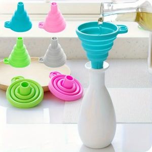 Silicone Collapsible Funnel Foldable Funnels For Water Liquid Oil Kitchen Gadgets Accessories Kitchen Utensils Apartment Ess