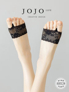 Soft Lace Half Foot Socks Summer Comfortable Cotton Pad Soft Split Toe Breathable Casual Womens Boat Socks Seamless Design