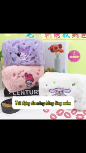 Túi Vải Lông Mềm ST GROUP đựng bút mỹ phẩm vật dụng phong cách Hàn Quốc dễ thương tiện dụng cho văn phòng du lịch