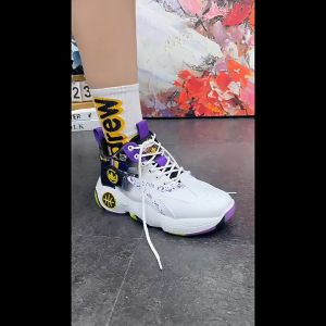 New Fashion Mens Basketball Shoes Comfortable High Top Mens Running Sports Shoes Breathable Rubber Anti Slip Wear-Resistant Sneakers