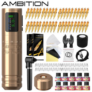 Bộ Máy Xăm Không Dây Ambition C1 Pin 1900mAh Động Cơ Không Lõi 7 Tốc Độ Điều Chỉnh Độ Sâu 2.0-4.2mm Súng Điện Xăm Nghệ Thuật Cơ Thể
