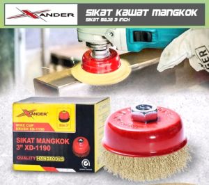 SIKAT MANGKOK BAJA 3 inch XANDER ORIGINAL SIKAT MANGKOK CUP BRUSH