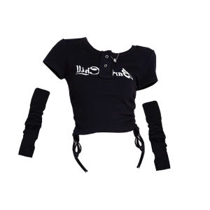 Retro American Style Western Cowgirl Outfit for Women Short Sleeveless Vest Street Style Slim Fit Summer Clothing