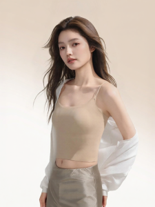 Smooth Padded Strap Camisole Back Beauty Flashproof