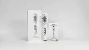 HailiCare | Lược Massage Da Đầu Điện Tử Với Liệu Pháp Ánh Sáng LED Đỏ/xanh Rung EMS 3 Tốc Độ Kèm Cọ Thoa Dầu Chống Rụng Tóc