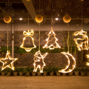 [SG SELLER]Christmas Night Lights Warm White Xmas Santa Snowman Reindeer Snowflake Shape Lighting Lamp for Christmas New Year Party