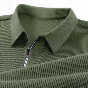 Dralon High-End Half Zipper Men Long Sleeves Polo Shirt 2024 Spring Fall Lapels Tops Bottoming Shirt T-Shirt Men