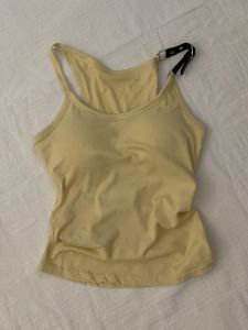 Yellow Vest Top Simple Design No Sleeve Strap Womens Summer Short Style NASAXSPACEX Brand Commute Style Other Material 100%