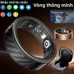 Nhẫn Thông Minh Dành Cho Nam Nữ Có Cử Chỉ Tay Kiểm Soát Sức Khỏe IP68 5ATM Chống Nước Gọi Thông Báo Thông Báo Theo Dõi Sức Khỏe