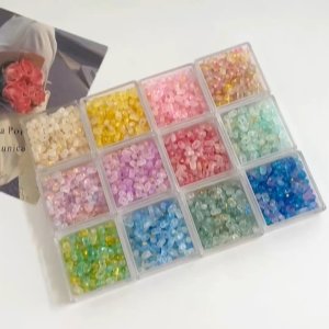 220Pcs 4x6mm Manik Kacang Warna-Warni Pola Titik Emas Akrilik Charm untuk Pembuatan Perhiasan DIY Gelang Kalung Anting Aksesori