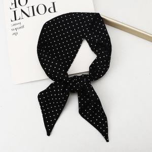 Khăn Choàng Lụa in Hoa Nhỏ Cho Nữ Mùa Xuân Hè Dài Buộc Tóc Phụ Kiện Thời Trang Hàn Quốc Khăn Choàng Lụa Polyester