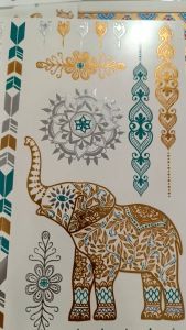 [SteadyINK] Metallic Henna Tattoo Sticker Waterproof - Premium Gold & Silver Designs - Henna Sticker - Perfect for Weddings Festivals Parties