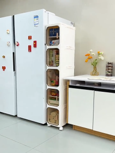 Slim Cabinet Foldable Cabinet Installation Free Transparent Storage Cabinet Bathroom Kitchen Storage Organizer