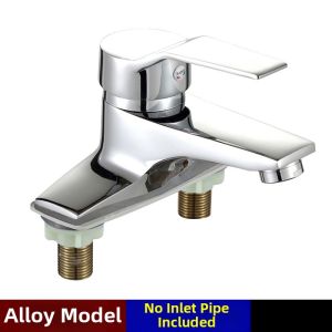 Dual Hole Brass Hot and Cold Rotatable Basin Faucet