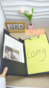 Long Leather Folder Clipboard With Cover Foldable Writing Pad Document Folder 24x37cmPaper Organizer