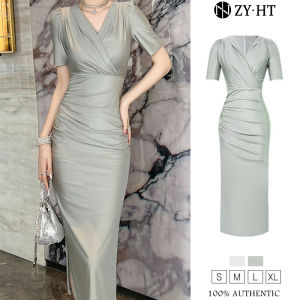 ZYHT  Váy nữ Váy hồng Váy cổ chữ V màu xanh lá cây Váy công sở Váy cao cấp Váy cổ điển Váy cưới Váy dự tiệc Váy dạ hội 30167