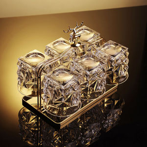 Luxury Crystal Whiskey Glass Set Vintage European Style Bar Beer Drinking Glasses Lightweight Home Use Water Cups