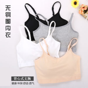 เสื้อกั๊กโยคะแบบสวมหัวสำหรับผู้หญิง ไม่มีสายรัด เสื้อชั้นในแบบมีคัพ ไร้โครง ใส่ได้ตลอดทั้งปี ทรงเข้ารูป แขนกุด คอวี