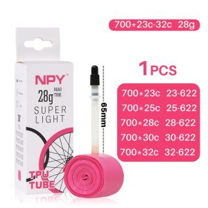 NPY Bike Inner Tube Anti Puncture 28G 36G for Road Bikes 700C 23C 25C 28C 32C 35C Ultra-Light TPU Tube 45/65/85MM Presta Valves