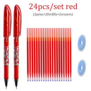 MROOFUL | New 0.5mm Erasable Gel Pen Set 6 Colors Ink Writing Gel Pens Refills Rods Washable Handle for School Office Stationery Supplies