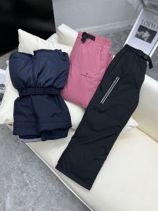 Thickened down Snow Pants Childrens Winter Outdoor Clothing Waterproof Breathable Warm Trousers for Boys And Girls Skiing