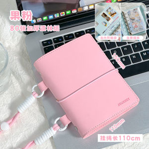 Travel Stamp Book Detachable Ring Binder High Aesthetic Value Scrapbooking Notebook A6 Size Pure Color Soft Cover