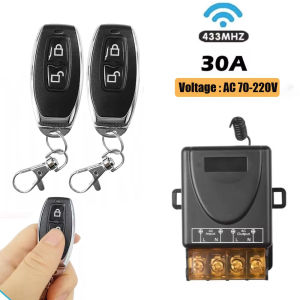433Mhz 30A Wireless Remote Control Switch AC 75V-220V Relay On Off Remote Control Transmitter For Water Pump Motor LED/Electric