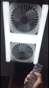 DIODIY Powerful 3 Colors LED Ceiling Fan With Light Mute Three-Speed 2 IN 1 With Remote Control