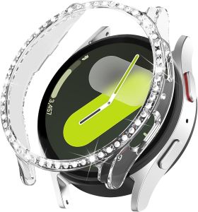 Bling Case for Samsung Galaxy Watch 4 5 6 7 40mm 44mm Protective Cover Shiny Diamond Hard PC Face Bumper No Glass Accessories