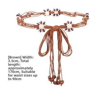 BILLI ZILLY | Retro Bohemian Style Womens Waist Belt Decorative Knotted Weaved Wide Belt Chain Accessory For Skirts Fashionable Versatile