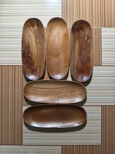 Bộ 5 Đĩa Gỗ Tự Nhiên Oval Đa Năng Cao Cấp 23cm x 8.5cm Cho Bữa Ăn Gia Đình Sang Trọng & Tinh Tế