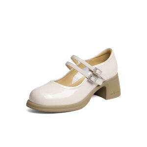 Reddragonfly | Thick Sole Mary Jane Style Coarse Heel Commuter French Elegant Womens Shoes